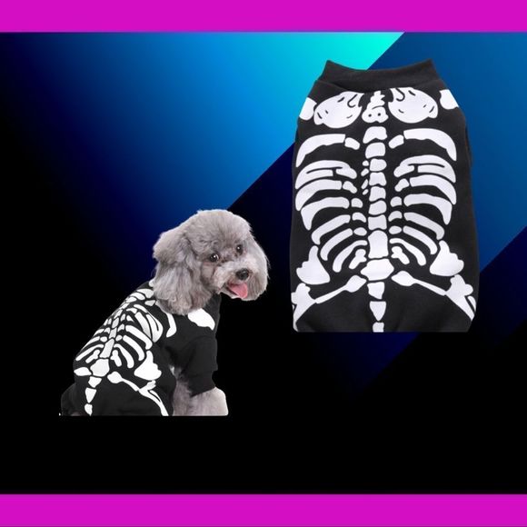 🎃NWT, Black Skeleton ☠️ Onsie for Small Pets🎃 - Picture 2 of 3